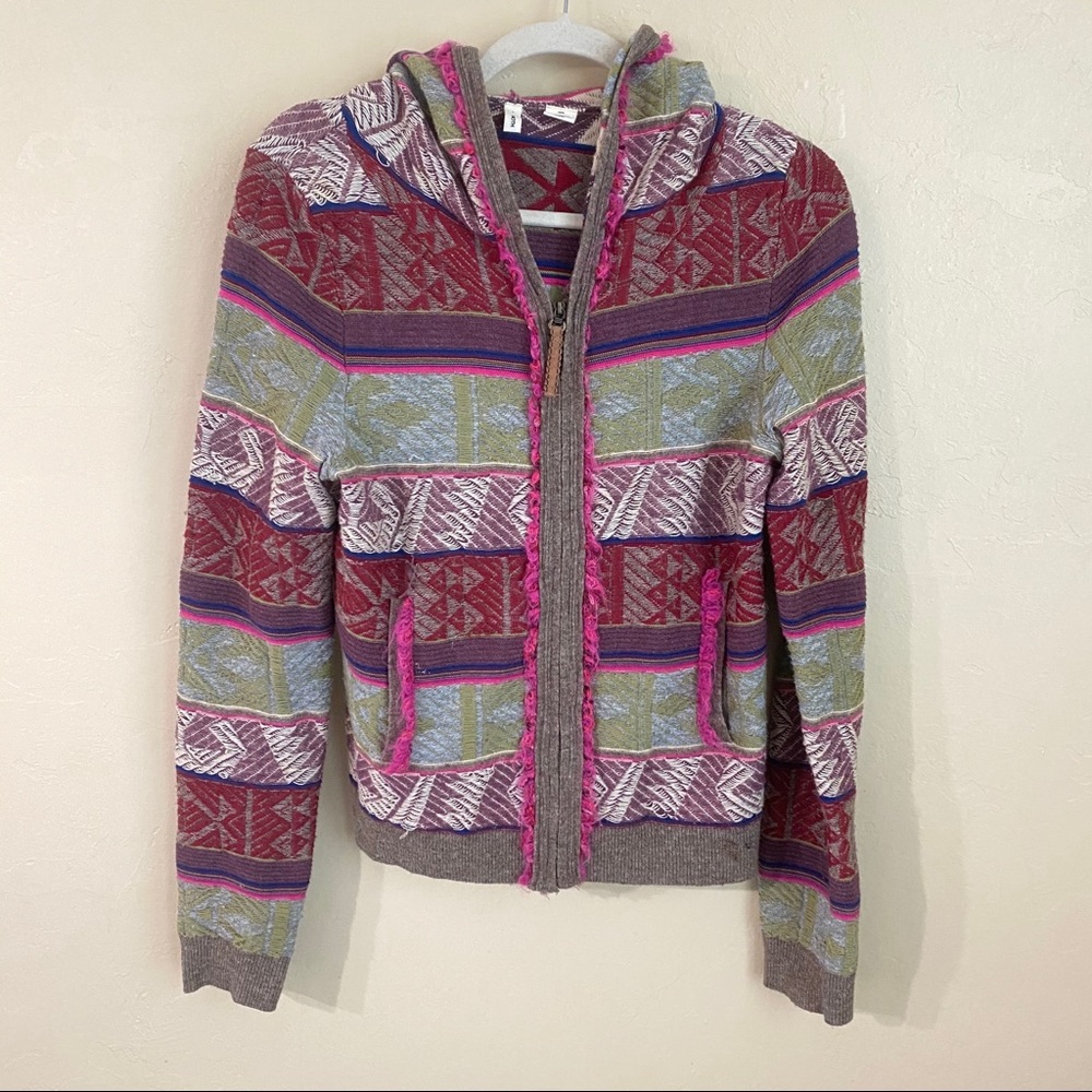 Anthropologie Moth Reversed Weave Zip Up Hoodie - Picture 2 of 6